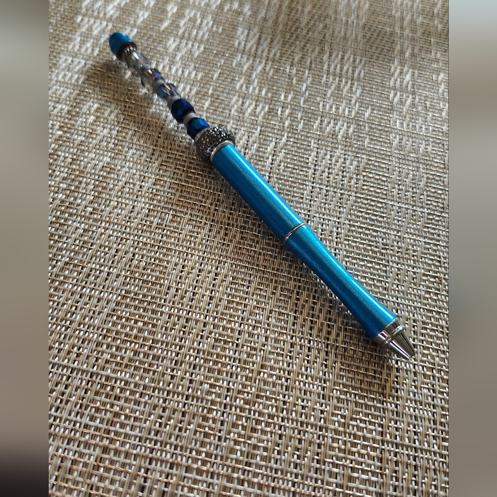 Hand Crafted Blue and Silver Pen